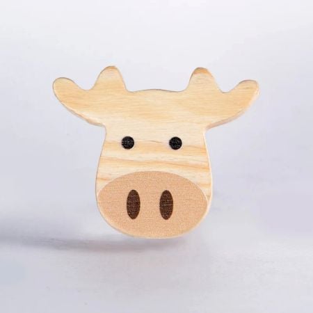 Handcrafted Pine Wood Hippo Knob